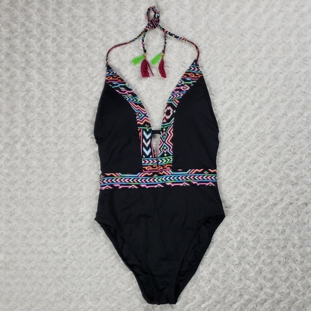La Blanca Black Azteca One Piece Bathing Suit